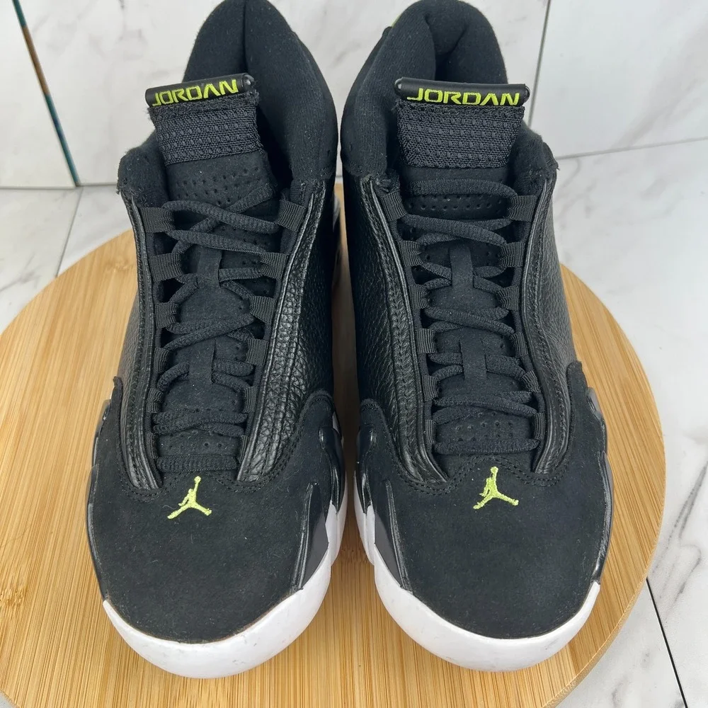 Nike Air Jordan 14 Retro Indiglo Mens Size 8.5 Black Sneakers Shoes 487471-005